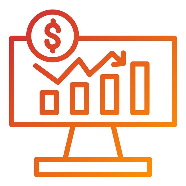 Diseño vectorial Estilo del icono del mercado de valores