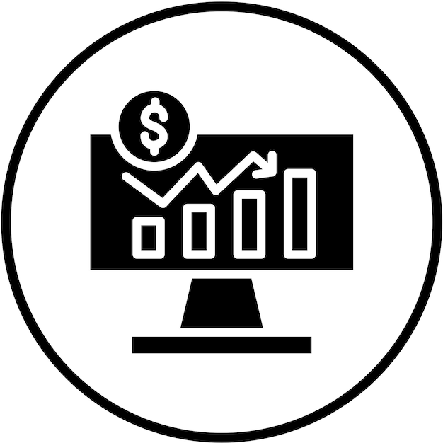 Diseño vectorial Estilo del icono del mercado de valores
