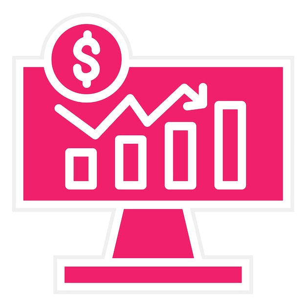Diseño vectorial Estilo del icono del mercado de valores