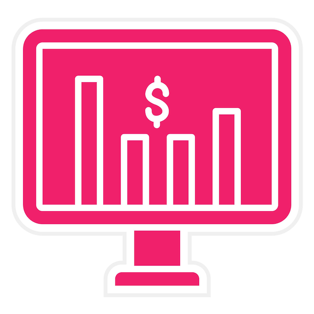 Diseño vectorial Estilo del icono del mercado de valores