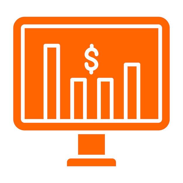 Diseño vectorial Estilo del icono del mercado de valores