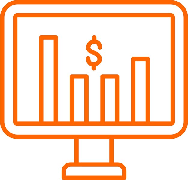 Diseño vectorial Estilo del icono del mercado de valores