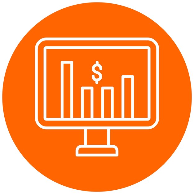 Diseño vectorial Estilo del icono del mercado de valores