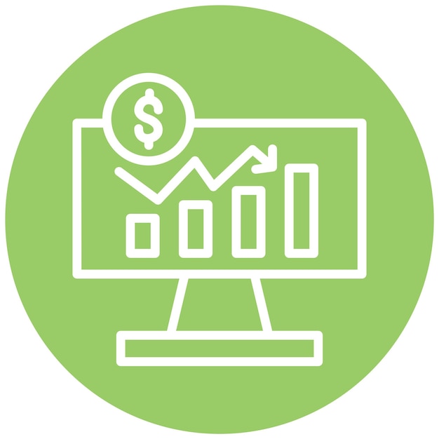 Diseño vectorial Estilo del icono del mercado de valores