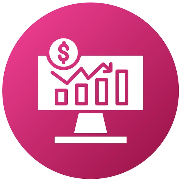 Diseño vectorial Estilo del icono del mercado de valores