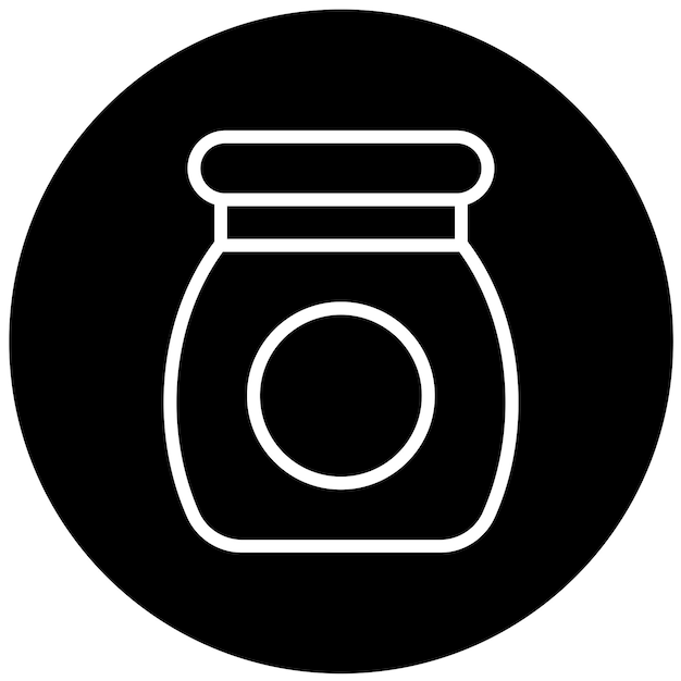 Diseño vectorial del estilo del icono de la mermelada de frutas