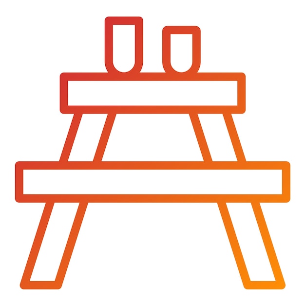 Diseño vectorial Estilo del icono de la mesa al aire libre