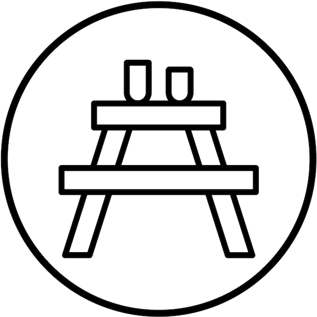 Diseño vectorial Estilo del icono de la mesa al aire libre