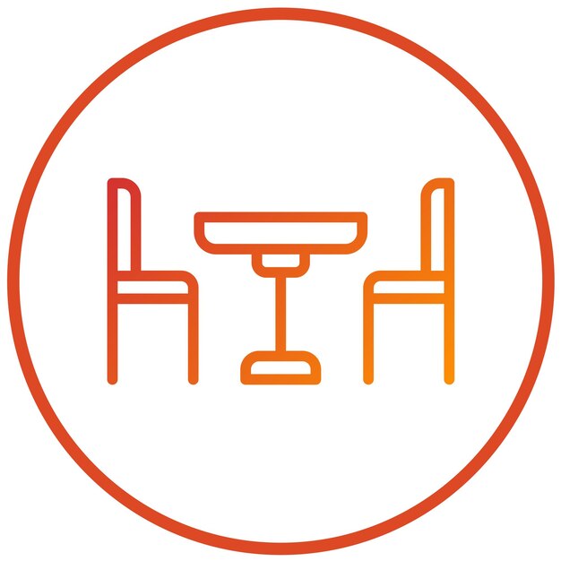 Diseño vectorial del estilo del icono de la mesa de alimentos