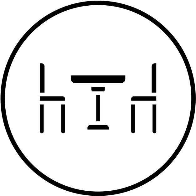 Diseño vectorial del estilo del icono de la mesa de alimentos