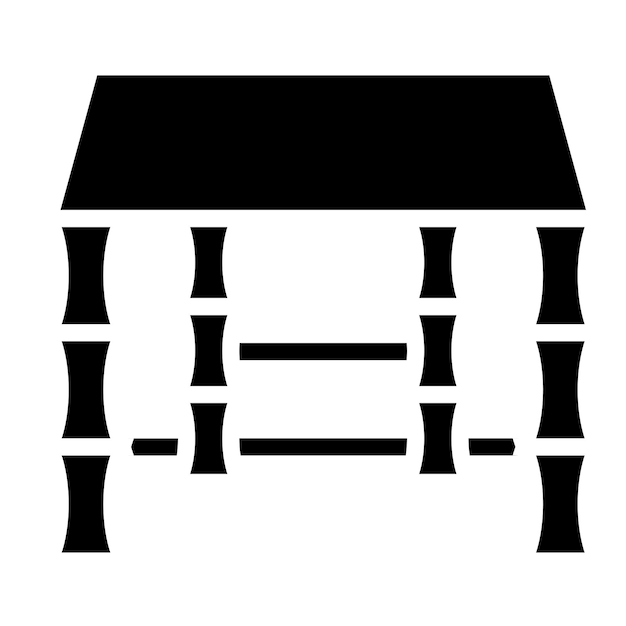 Diseño vectorial Estilo del icono de la mesa de bambú