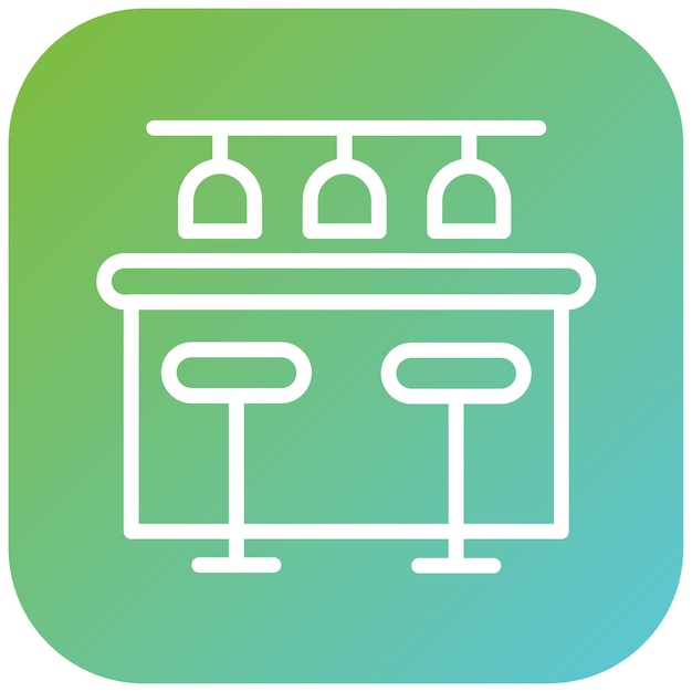 Diseño vectorial Estilo del icono de la mesa de bebidas