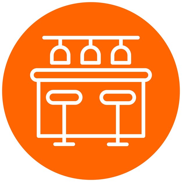 Diseño vectorial Estilo del icono de la mesa de bebidas