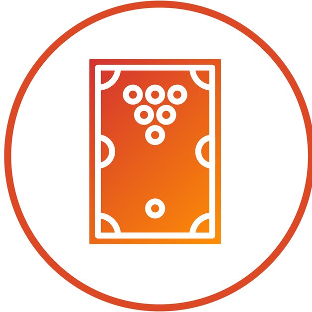 Diseño vectorial Estilo del icono de la mesa de billar