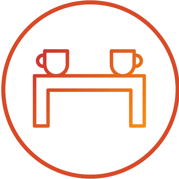 Diseño vectorial Estilo del icono de la mesa de café de mármol