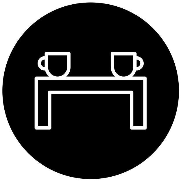 Diseño vectorial Estilo del icono de la mesa de café de mármol