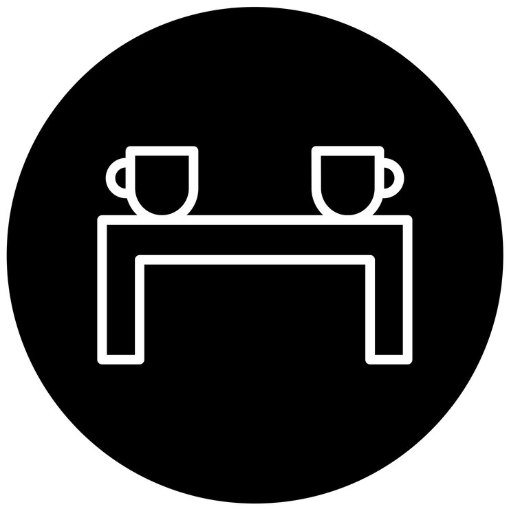 Vector diseño vectorial estilo del icono de la mesa de café de mármol