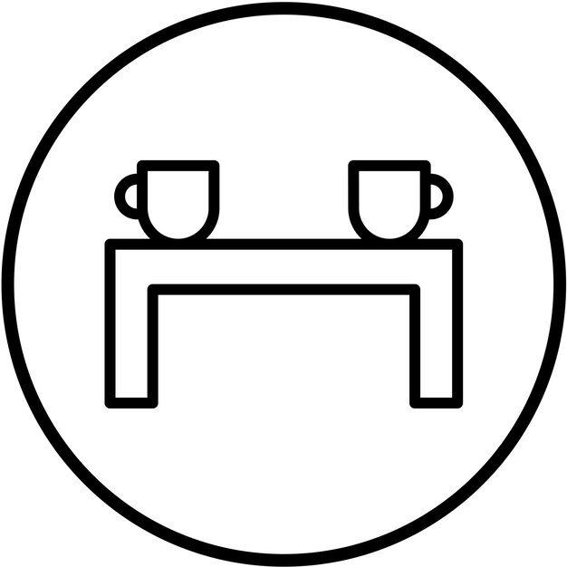 Diseño vectorial Estilo del icono de la mesa de café de mármol