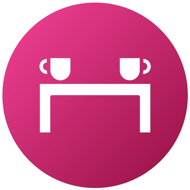 Diseño vectorial Estilo del icono de la mesa de café de mármol