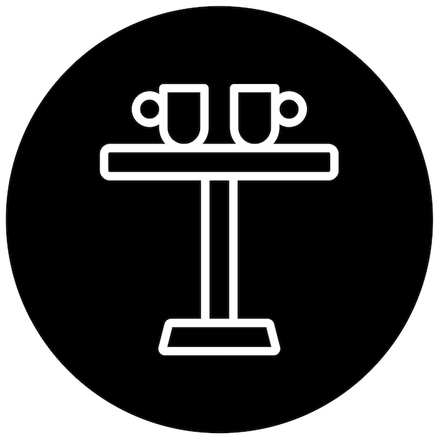 Diseño vectorial Estilo del icono de la mesa de café metálica