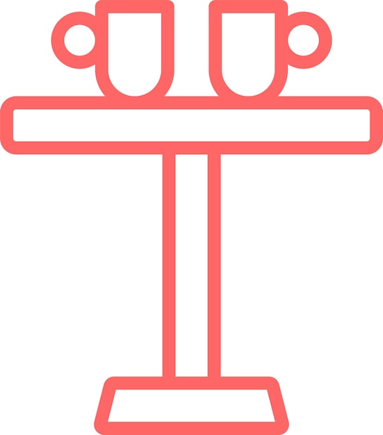 Diseño vectorial Estilo del icono de la mesa de café metálica
