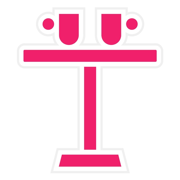 Diseño vectorial Estilo del icono de la mesa de café metálica