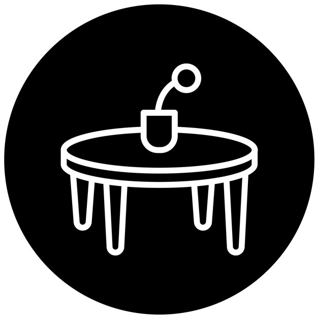 Diseño vectorial Estilo del icono de la mesa de café oval