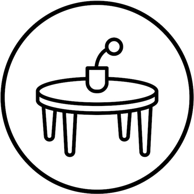 Diseño vectorial Estilo del icono de la mesa de café oval