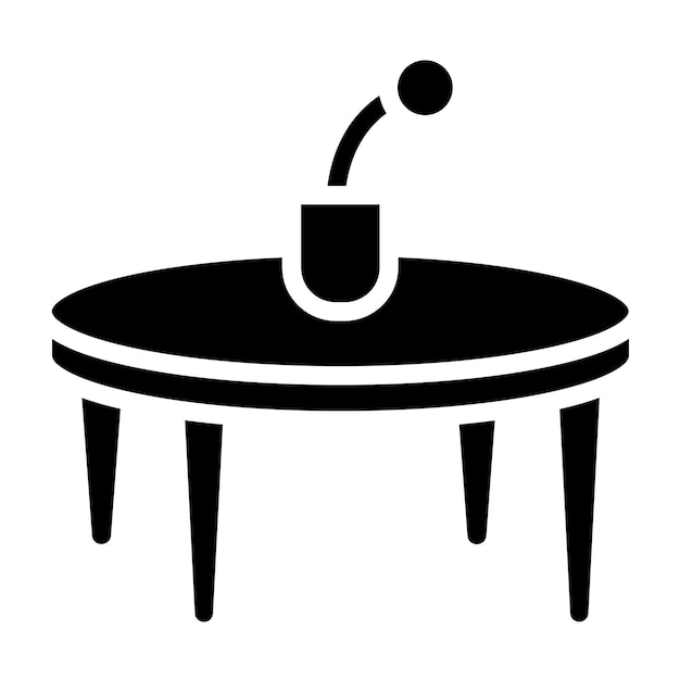 Diseño vectorial Estilo del icono de la mesa de café oval