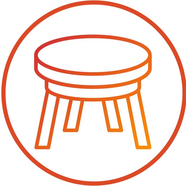 Diseño vectorial Estilo del icono de la mesa de café redonda