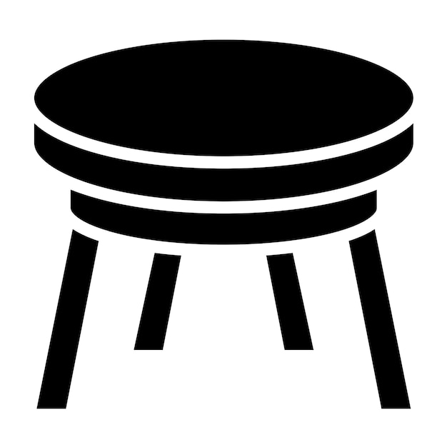 Diseño vectorial Estilo del icono de la mesa de café redonda