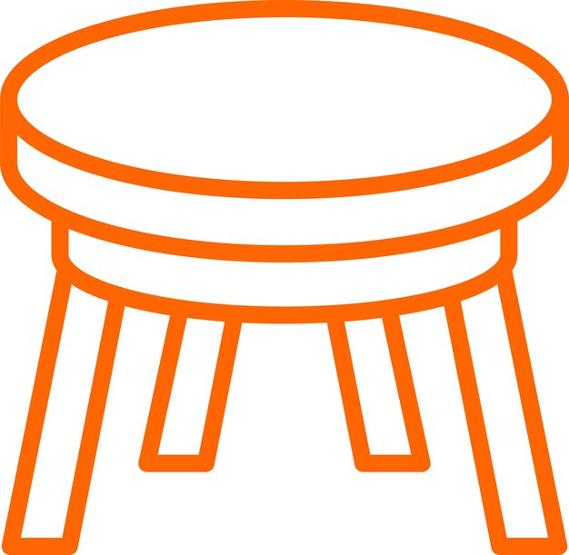 Diseño vectorial Estilo del icono de la mesa de café redonda