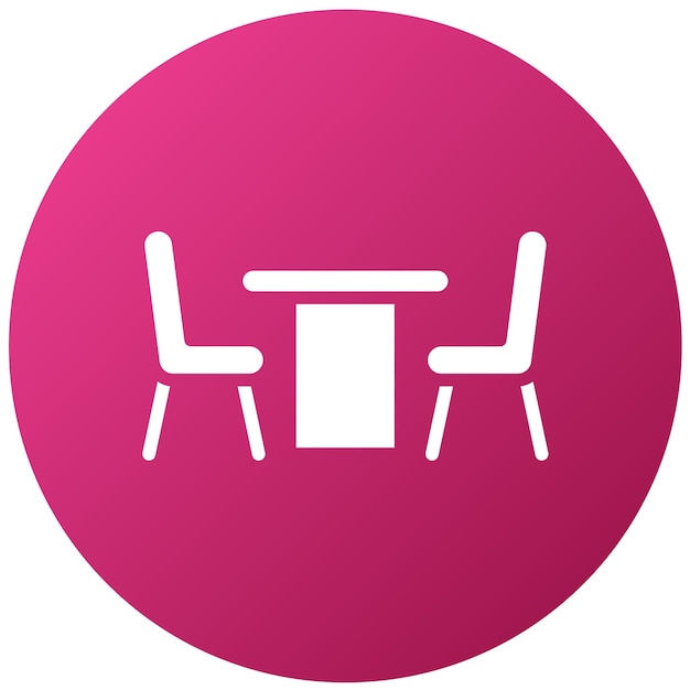 Diseño vectorial Estilo de icono de mesa de comedor industrial