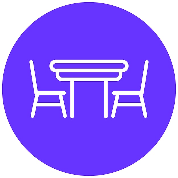 Diseño vectorial Estilo del icono de la mesa de comedor de madera