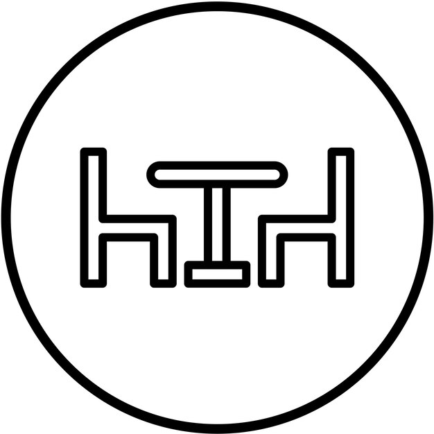 Diseño vectorial Estilo del icono de la mesa de comedor de metal