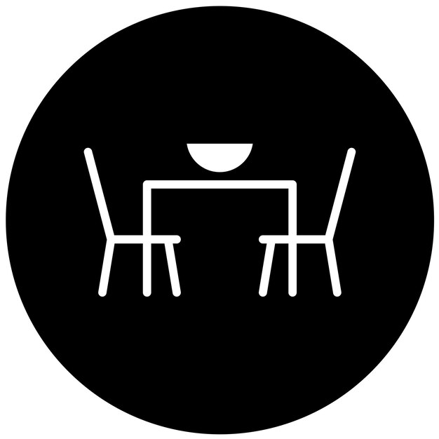 Diseño vectorial Estilo del icono de la mesa de comedor oval