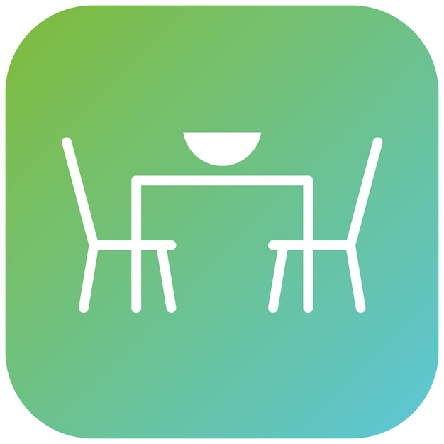 Diseño vectorial Estilo del icono de la mesa de comedor oval