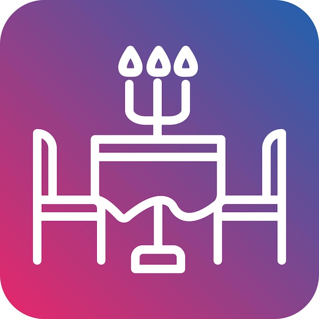 Diseño vectorial del estilo del icono de la mesa de comidas