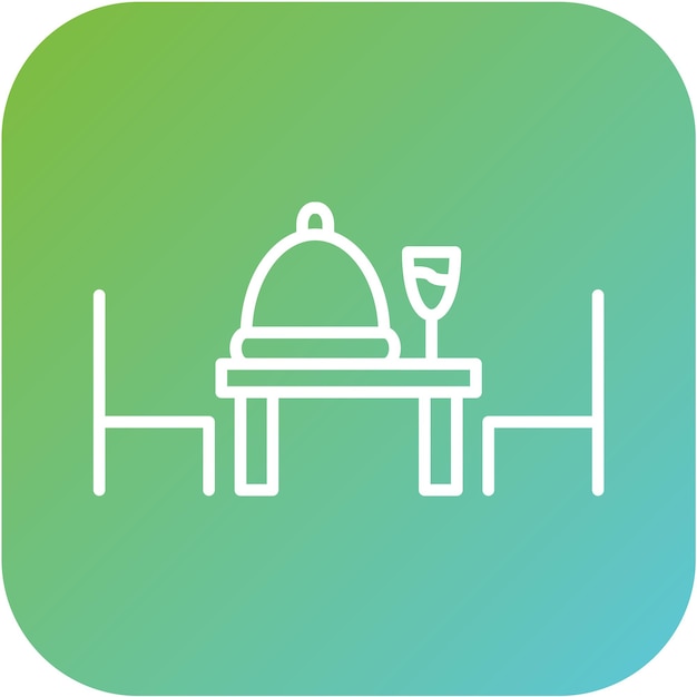 Diseño vectorial del estilo del icono de la mesa de comidas