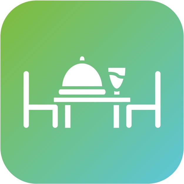 Diseño vectorial del estilo del icono de la mesa de comidas