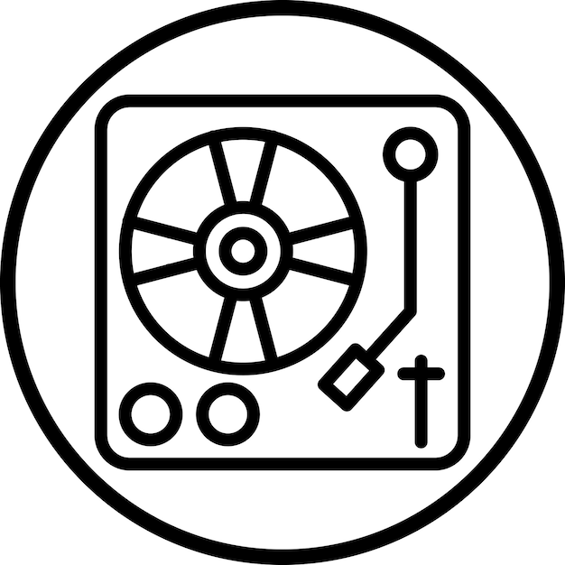 Diseño vectorial Estilo del icono de la mesa giratoria
