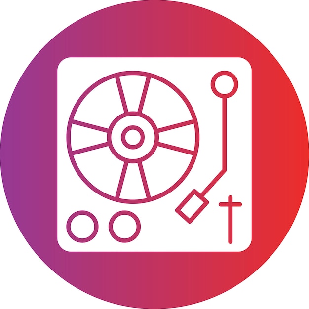 Diseño vectorial Estilo del icono de la mesa giratoria