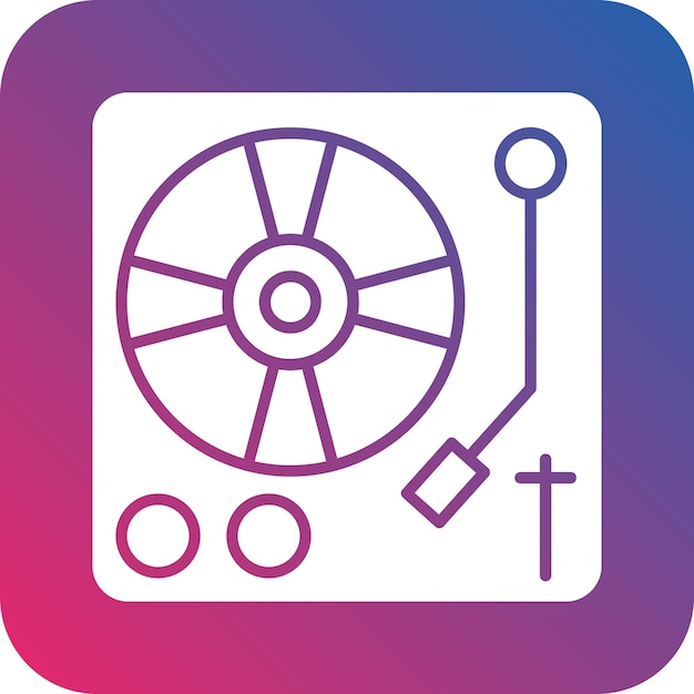 Diseño vectorial Estilo del icono de la mesa giratoria
