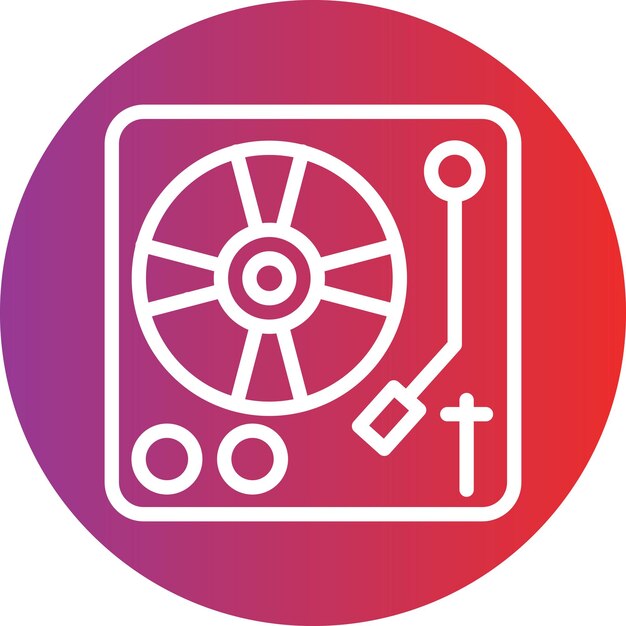 Diseño vectorial Estilo del icono de la mesa giratoria