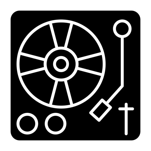 Diseño vectorial Estilo del icono de la mesa giratoria