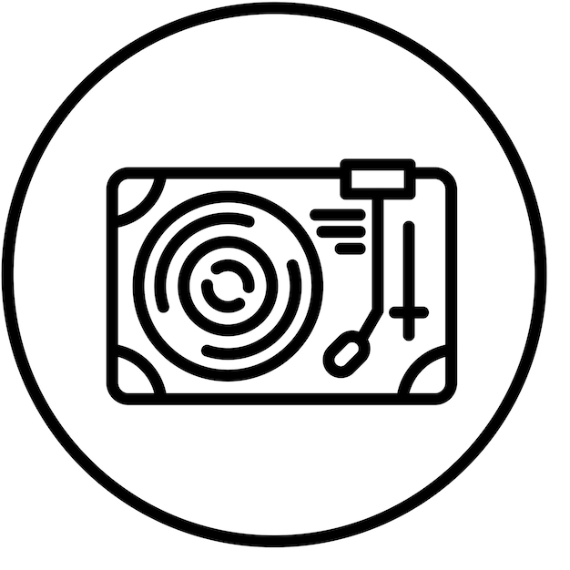 Diseño vectorial Estilo del icono de la mesa giratoria