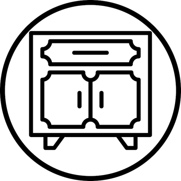 Diseño vectorial Estilo del icono de la mesa de noche