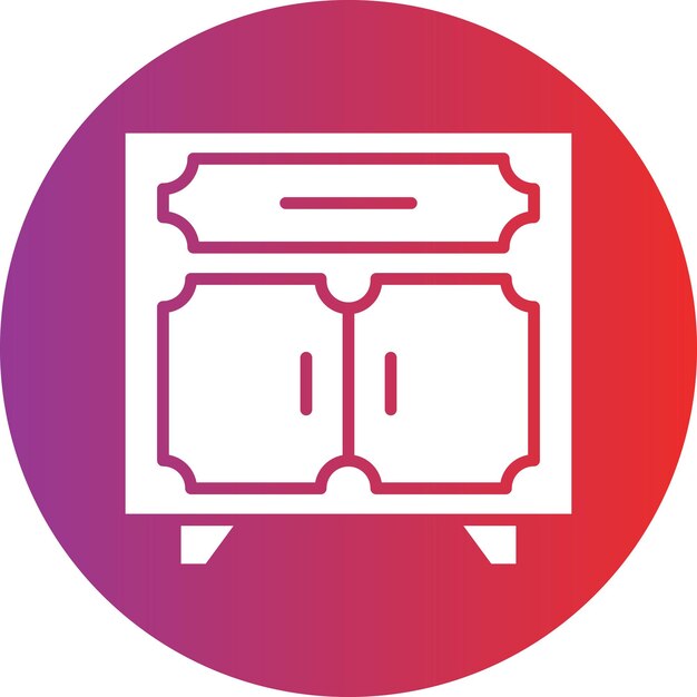 Diseño vectorial Estilo del icono de la mesa de noche