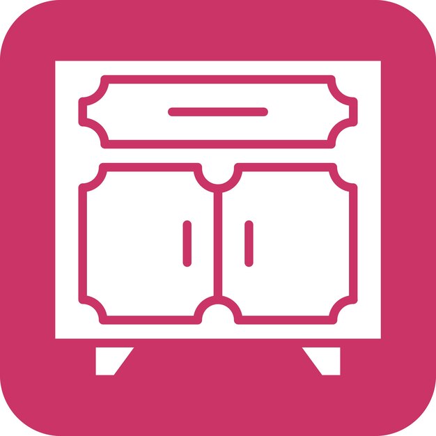 Diseño vectorial Estilo del icono de la mesa de noche