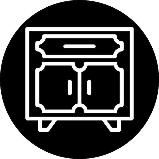 Diseño vectorial Estilo del icono de la mesa de noche